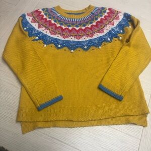 Boden Girls Fair Isle Sweater Size 15-16Y cashmere wool blend